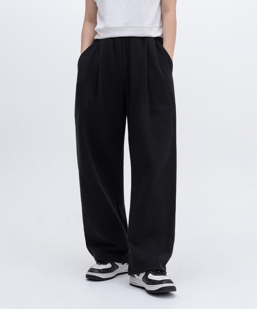 LEMAIN SECOND One-Pleat Wide Sweatpants [Black] (B Type)