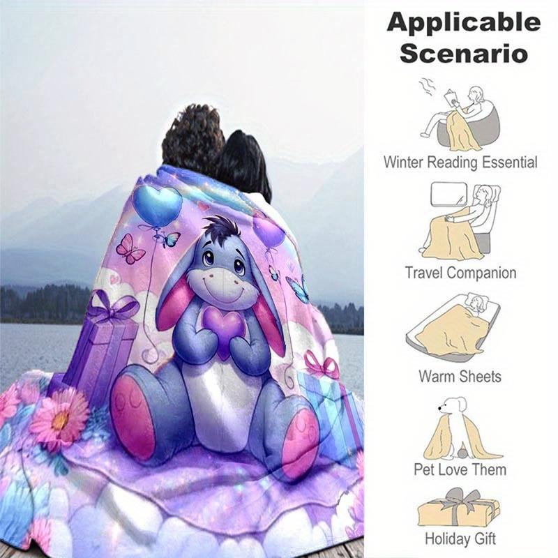 1 Stück Winnie Puuh Druckdecke - Weiche Ganzjahresdecke für Wohnzimmer, Schlafzimmer, Personalisierbares Geschenk mit entzückendem Cartoon-Design