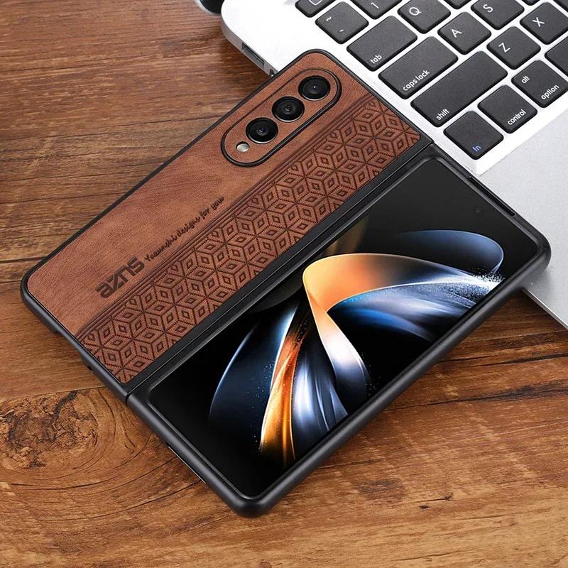 

3D Embossing Case for Samsung Galaxy Z Fold 7 6 5 4 3 Z Fold7 5G Cover Soft Matte Leather Full Camera Protect Shell Fundas Coque Denim