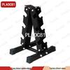 Hexagonal Rubber Dumbbell Set with A-Type Rack