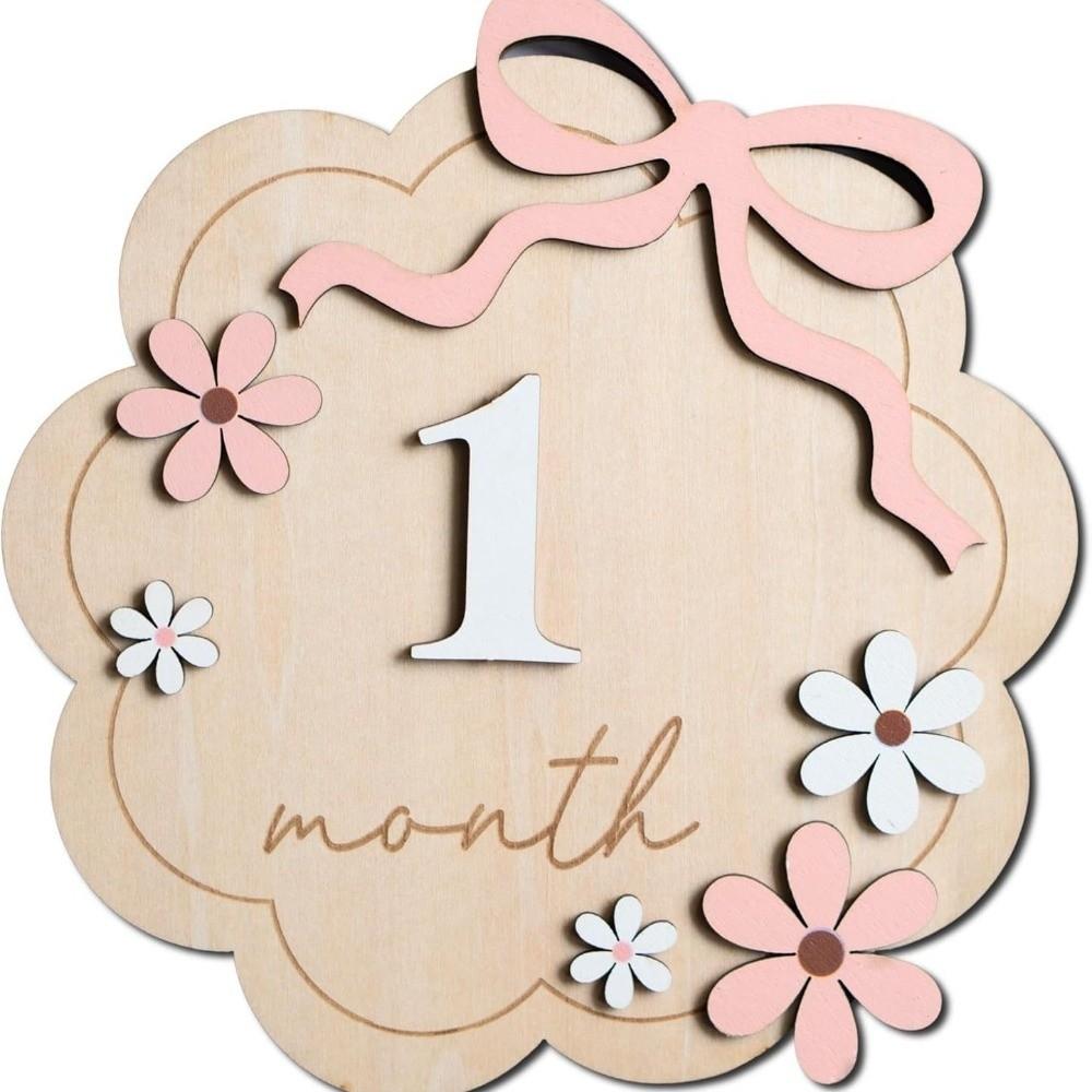 Wooden Milestone Photo Props Number Month Newborn Photography Props for Girls Boys