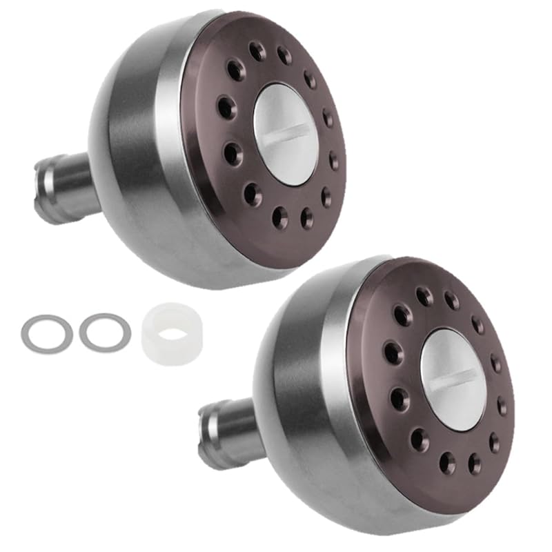 

[APAGAI] [Set of 2] Aluminum round knob Made of aluminum spinning reel fishing greens power handle knob shimano A daiwa S exchange 38mm Fashionable