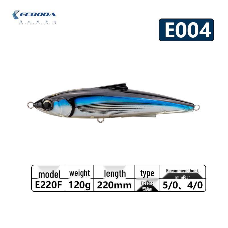 Ecooda YiKuda Aoshi Deep Sea 220F Long Cast Boat Popper Lure for Big Game Fishing and Tuna.