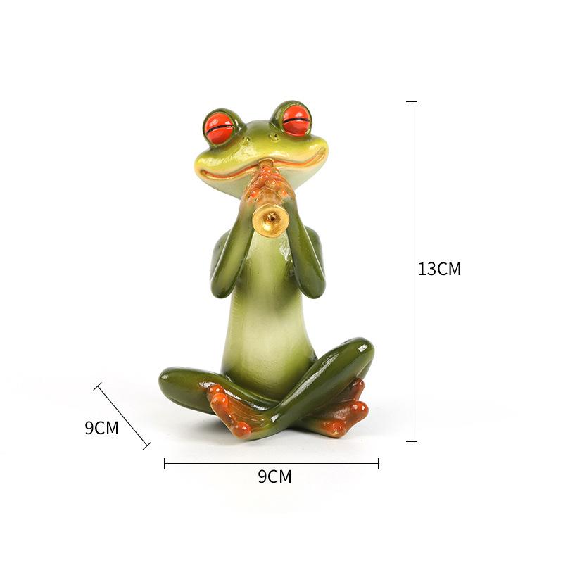 Miniature Frog Garden Statue Frog Band Musical Instrument Figurine Fairy Garden Accessories Decor for Patio Balcony Indoor Table