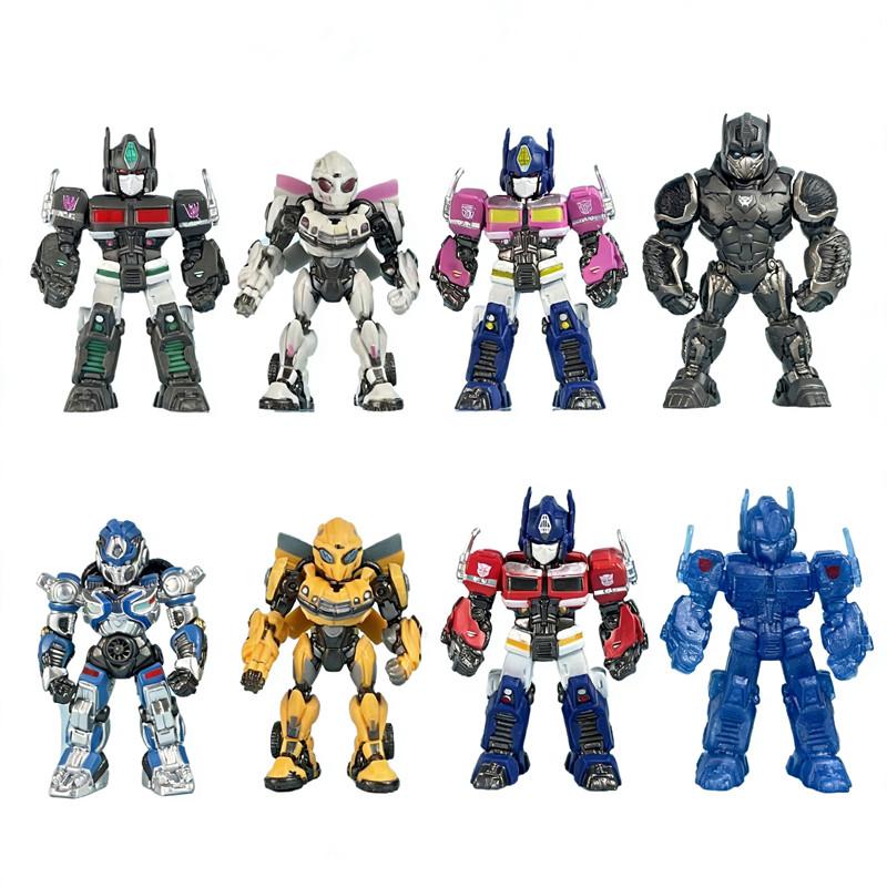 8Pcs/set Transformation robot toy Beast Wars Optimus Prime Bumblebee Optimus Primal Arcee Mirage PVC Robot model