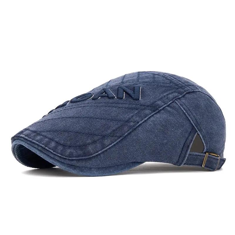 Spring and Summer Cotton Letter Newsboy Caps Flat Cap Men and Women Painter Beret Hats 186