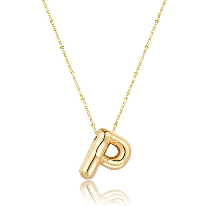Glossy Titanium Steel Alphabet Necklace for Women - Non-fading, High-grade Letter Pendant On Clavicle Chain