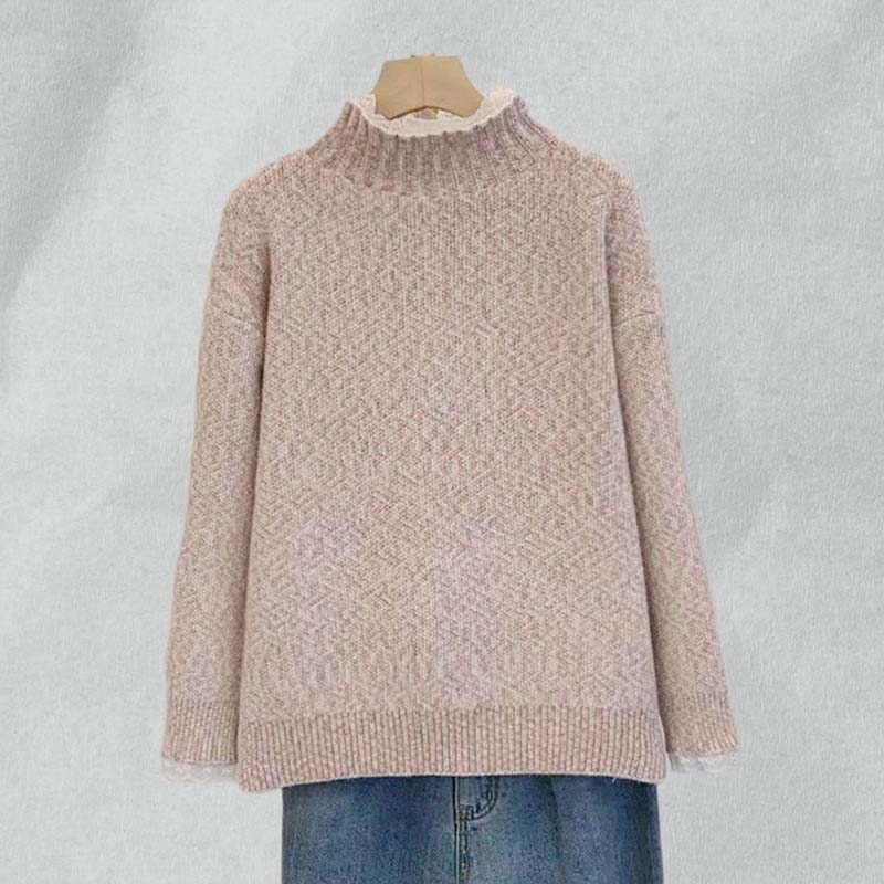 Sweater for Women Autumn Winter Thickened Warm Knitted Stretchy Long Sleeve Tops
