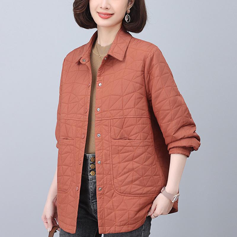 

2023 Winter Women s Loose Cotton-Padded Coat for Middle-Aged & Elderly Moms XL (110-125 jin recommended) брудно-білий