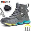 Fashion Work Boots Men Designer New Safety Shoes Men European Standard Steel Toe Shoes Anti-smash Anti-stab Indestructible Shoes