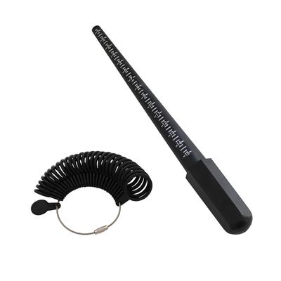 סט מידות טבעות כלי מידה מנדרל לטבעות מידה אמריקאית 1-15 ומדי אצבעות מידה אמריקאית 1-13 עם ערכת סולמות למדידת אצבעות בחצי מידה כלי מדידה מוט טבעות