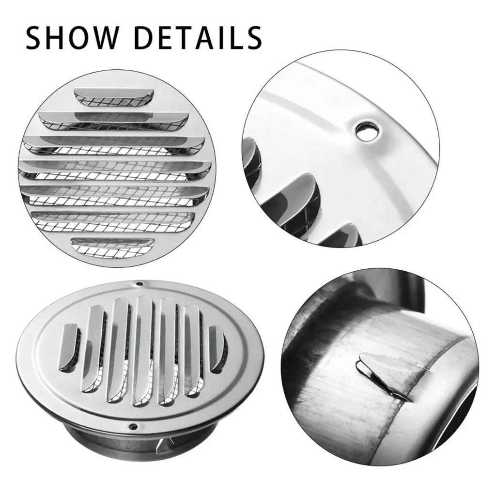 Stainless Steel Exterior Wall Air Vent Grille Various Size Round Ducting Ventilation Grilles  Office Air Vent