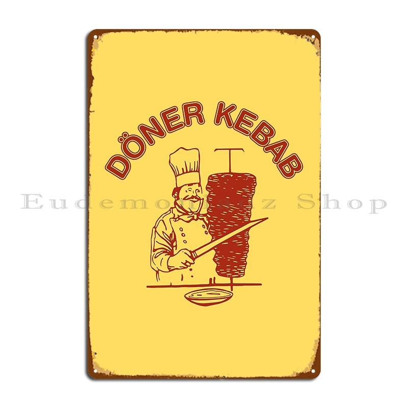 

Doner Kebab Classic Style Women Fashionable Trending Graphic For Trending Metal Plaque Iron Cave Wall Cave Tin Sign Poster 20x30cm（7.8x11.8inch）