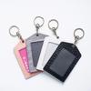 Genuine Leather Crocodile Stripes Office Badge Holder Chest Card Bus Card Campus Access Control Student Meal Card Protective Cases with Keychains