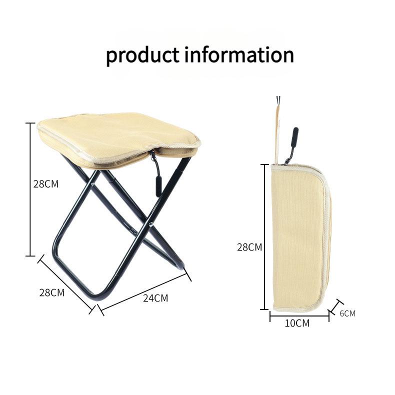 Portable Foldable Stool Double Oxford Fabric Compact Pouch Chair Lightweight Travel Seat for Public Transport Metro Emergency Stool