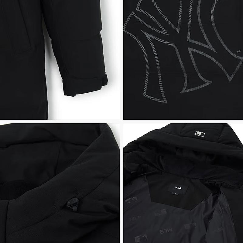 MLB Unisex Water-Repellent Back Logo Hooded Long Down Jacket