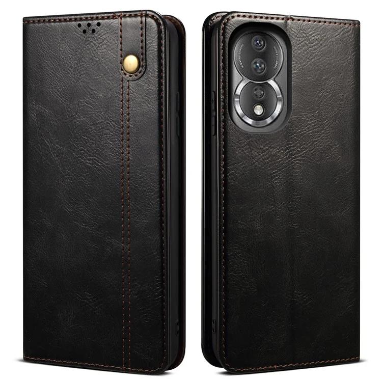 

Для Honor 80 5G противоударный восковой чехол для телефона с текстурой Crazy Horse складная подставка защитный чехол-книжка кожаный чехол-кошелек для телефона