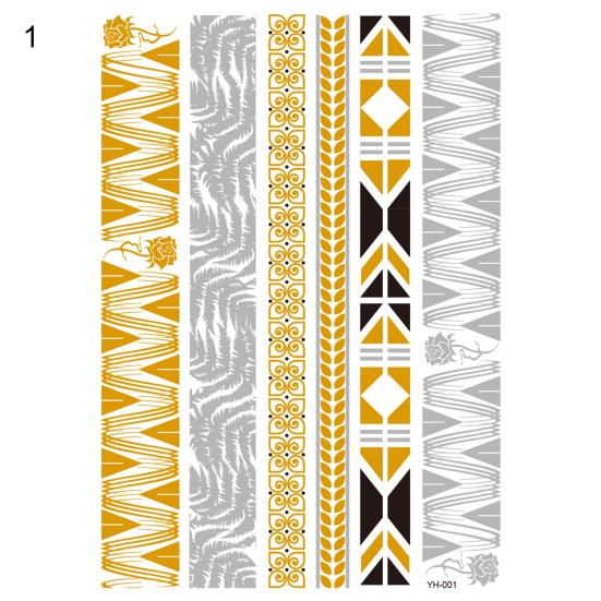 Golden Color Temporary Tattoos Waterproof Metallic Temporary Transferable Tattoos Tattoo Body Art Sticker Arm