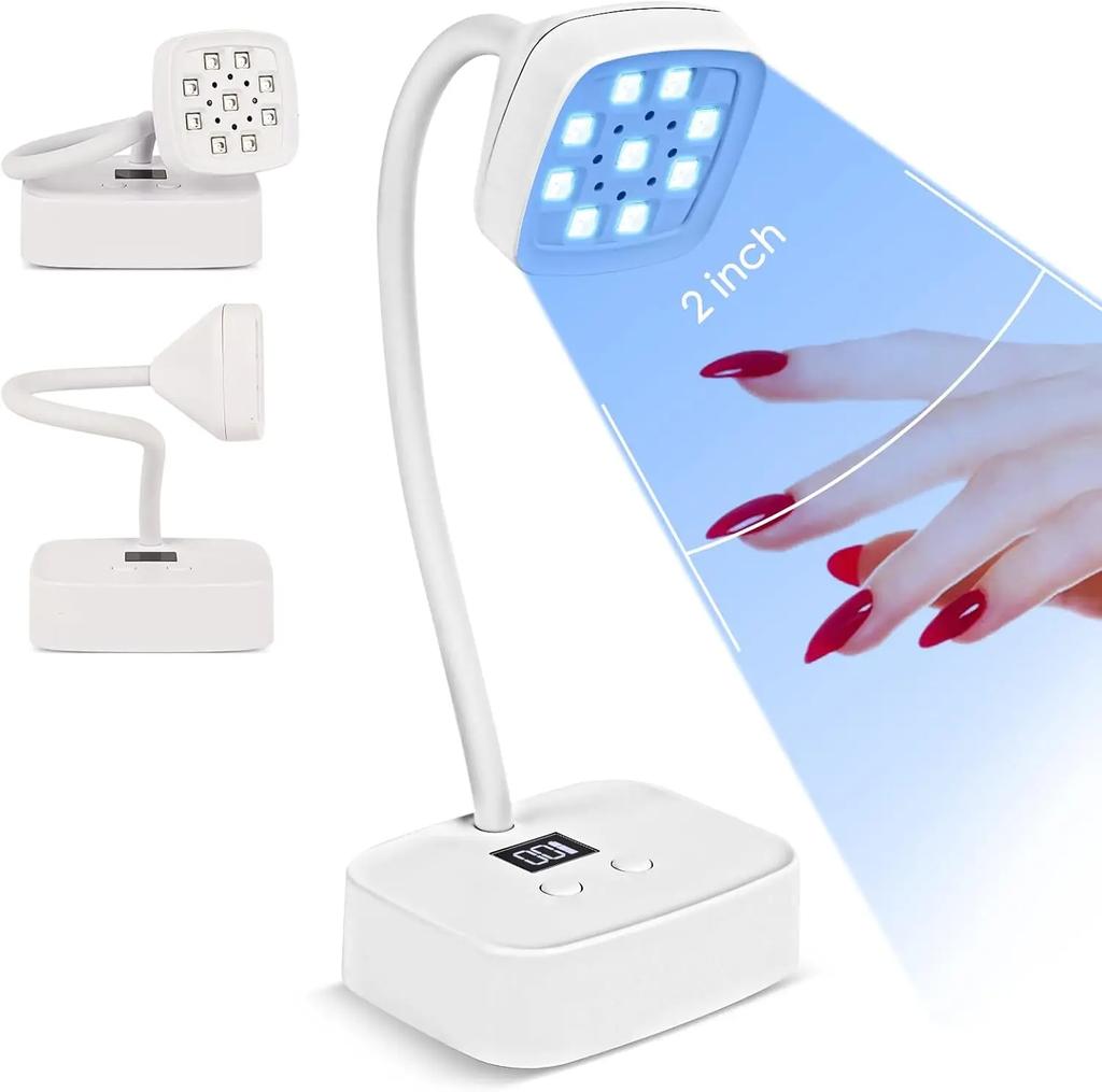 Wireless Nail Lamp LED UV Timing 9 Beads 27W Rechargeable Auto Sensing Touch Control Fast Drying Nail Light 360° Nail Art Lamp