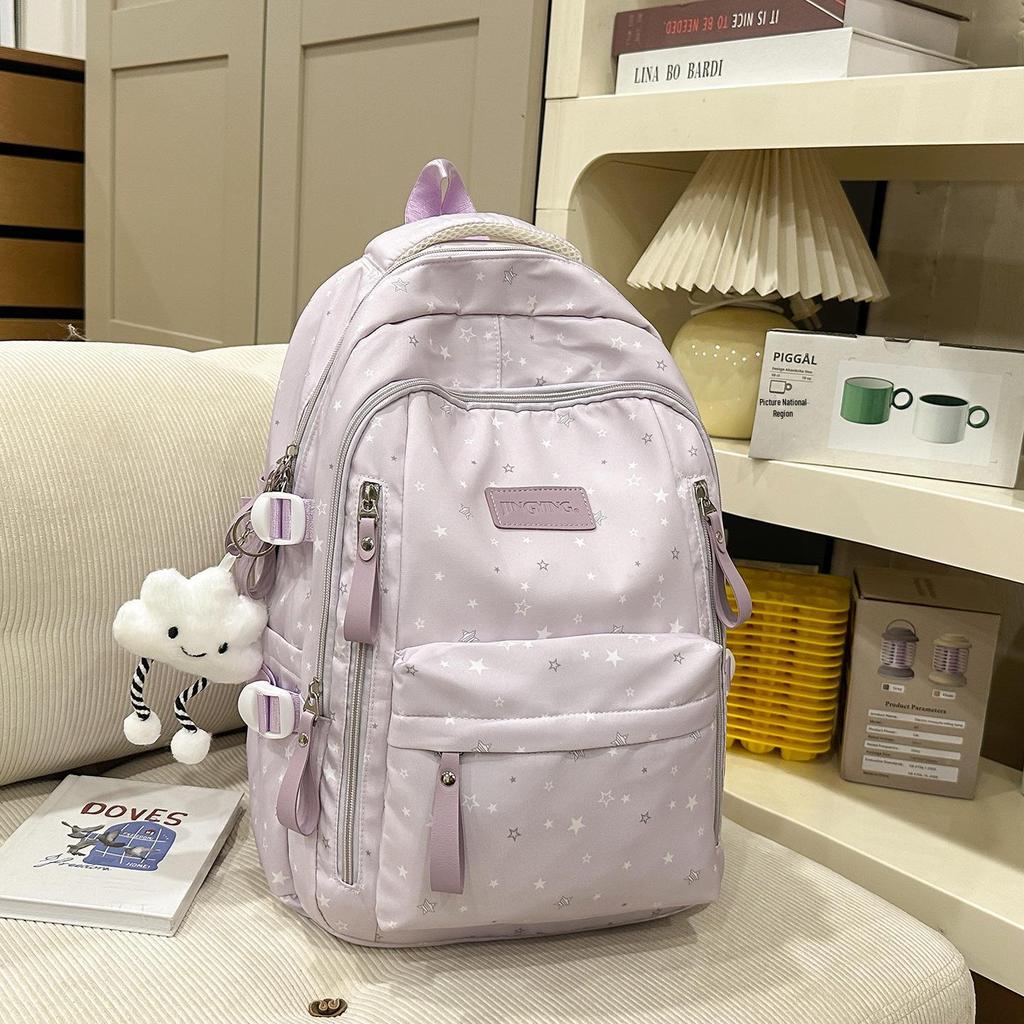 Mori Style Cute Star Backpack: High-End, Lightweight, Large Capacity for Middle School Students