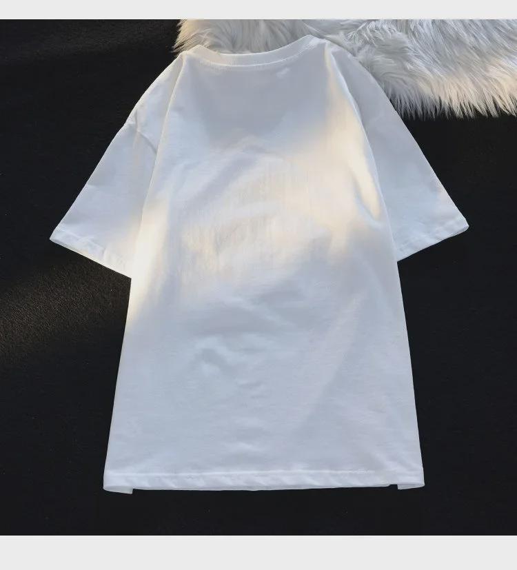 Women's Summer Bear & Rabbit Cotton T-shirt - Short-Sleeve, Loose Fit, Trendy Design