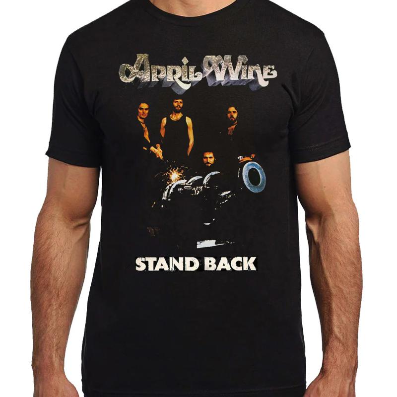 T-shirt noir avec dos montant du groupe de vin d avril, toutes tailles S 45Xl 2F171 S