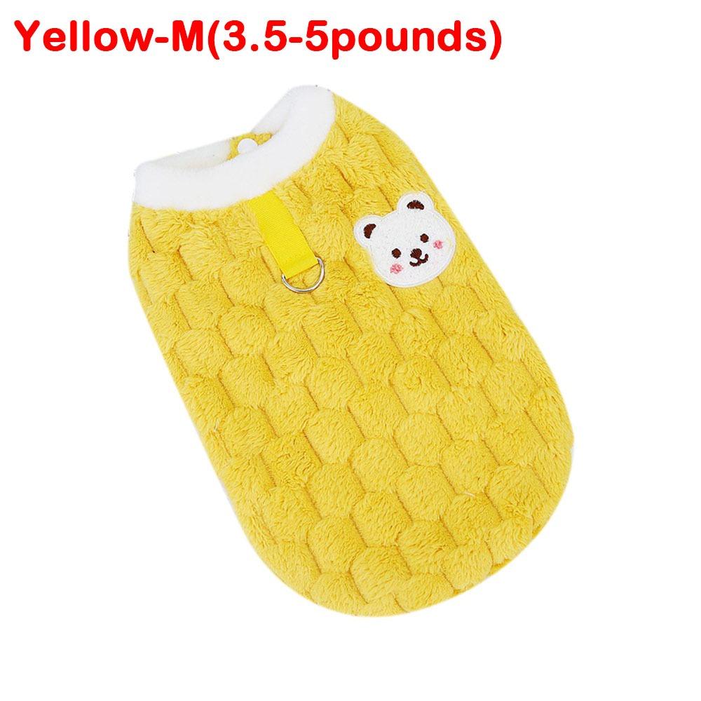 

New Warm Winter Cat Clothes Cartoon Bear Fleece Pet Dog Vest Cold Protection Pet Apparel for Small Dogs Puppies Kitten