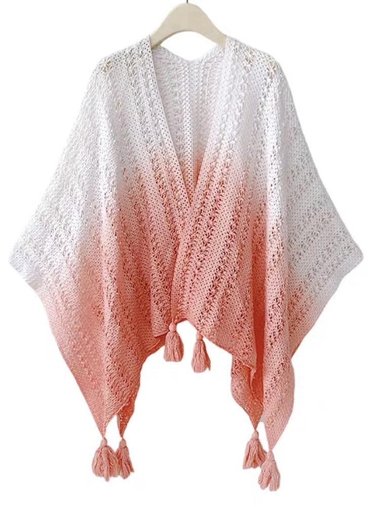 Spring Summer Thin Scarf Women Layers Poncho Sweet Color Spliced Hollow Wrap Shawl Casual Scarve Capa Para Mujer Pashmina Cloak