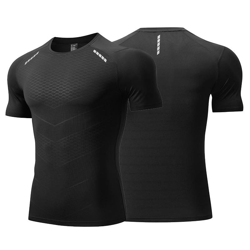 Men Thin Ice Silk Tops Running Short-sleeved Sports T-shirt Gym Fitness Muscle Training Sweatshirt Dry Fit Tight Tracksuits