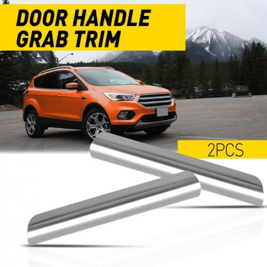 2PCS Door Handle Grabe Trim Silver For Ford 2013- Escape Front Left & Right