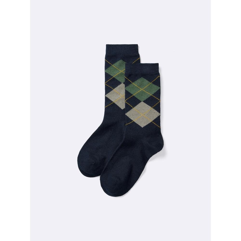 GU by Uniqlo Style Heat Crew Socks  Argyle 