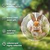 10-Inch Hanging Wind Chime with Rabbit Design 360° Hook Vibrant Green Orange Floral Basket Decor for Spring Summer Garden Gift