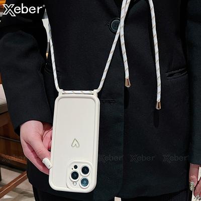 Crossbody Strap Lanyard Heart Soft Case For iPhone 15 Pro 14 13 12 11 XS Max XR X 7 8 Plus SE Camera Protection Shockproof Cover