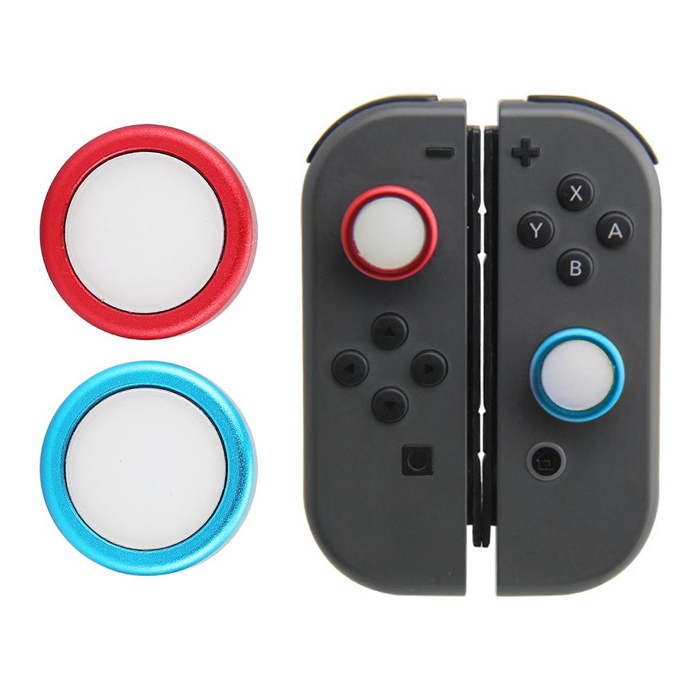 2PCS Silicone Gel Button Cap Protective Cover for Switch Game Controller Joystick(BlueRed )