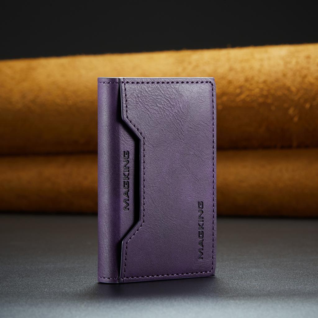 RFID Blocking Magnetic Flip Leather Card Holder Men Sle Kickstand Wallet for Magsafe IPhone 17 Pro Max Samsung S26 Ultra Case