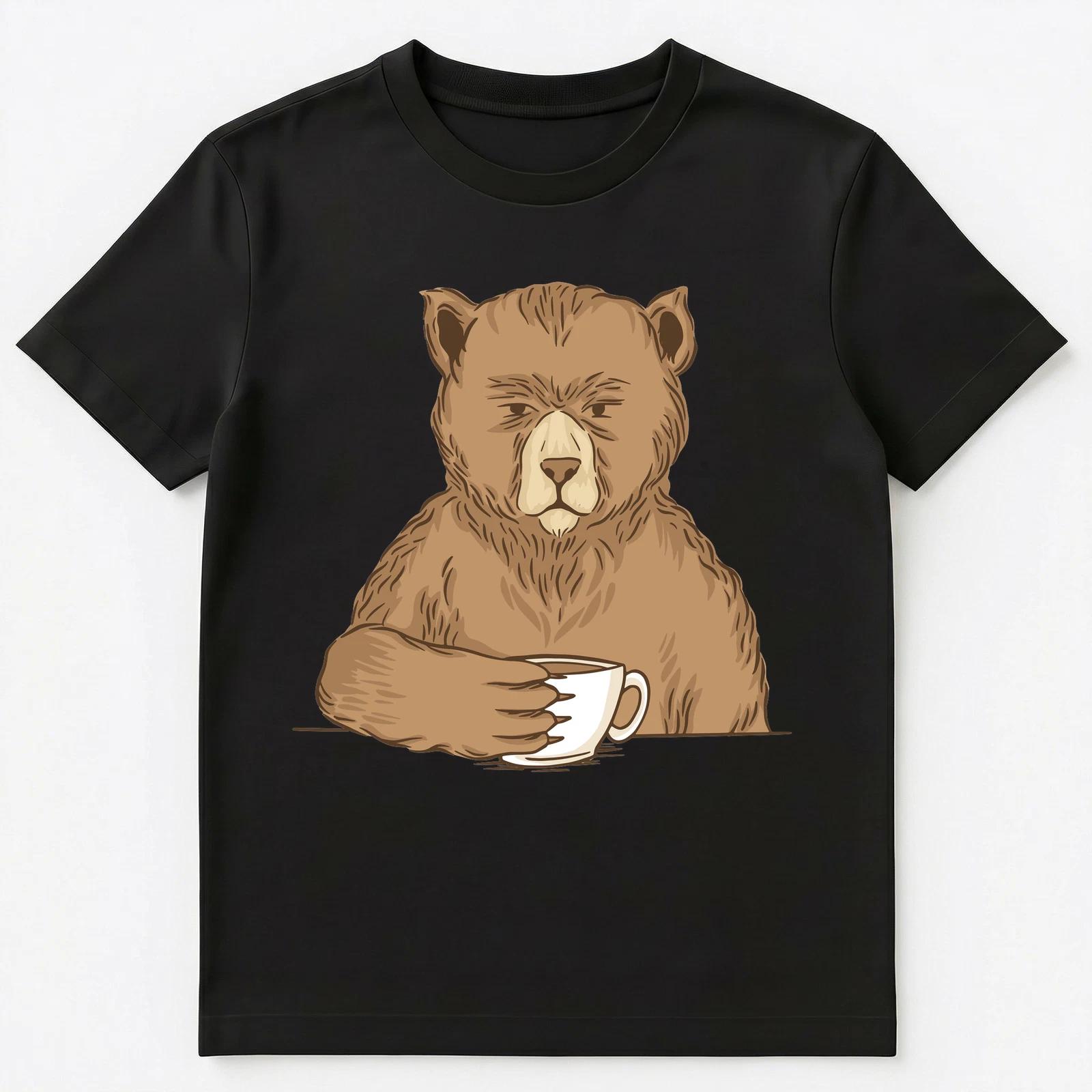 Grumpy Bear Drinking Morning Coffee Graphic Unisex T-Shirt XL