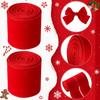 2 Rolls 2.5 Inch 10 Yards Christmas Velvet Ribbon Single Face Christmas Plain Velvet Ribbon for Gift Wrapping Crafts Xmas Wreath Tree Decor(Red)