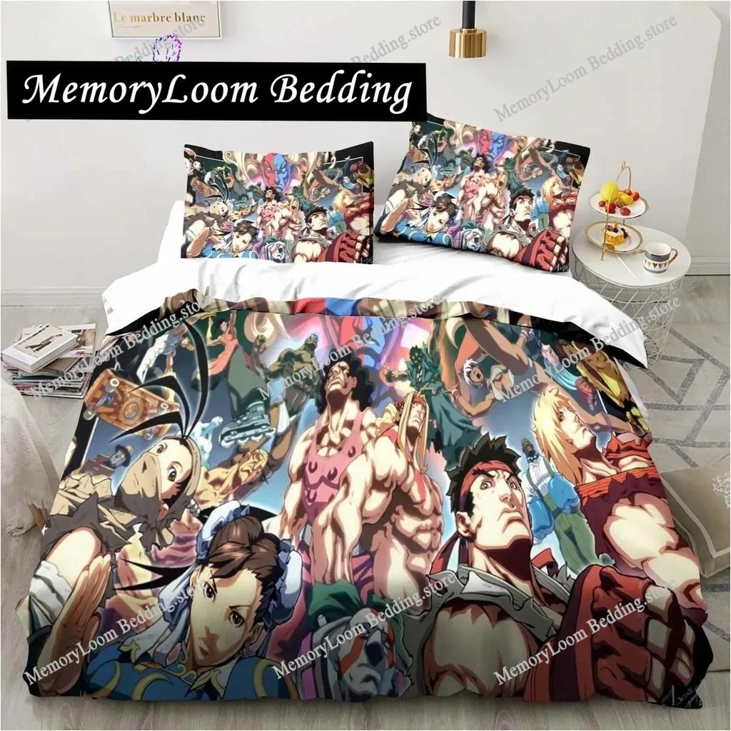 3D Printing Trendy Soft Street Fighter Game Bedding Set Duvet Cover Pillowcase Comforter King/Queen Size Boys Adult Bed Set