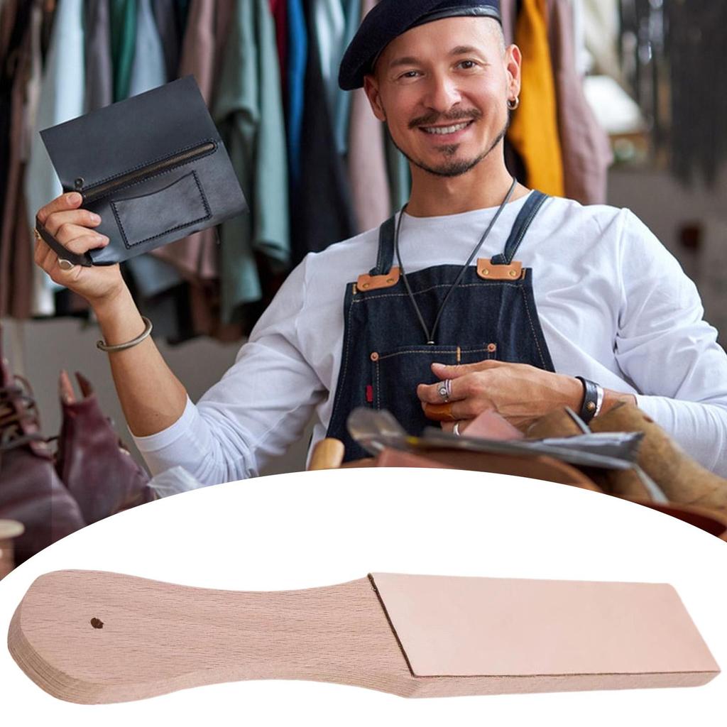 Wood Leather Sharpening Board Polishing Board Leather Knife Sharpener Sharpening Strop Tool Double Sided Polishing Board