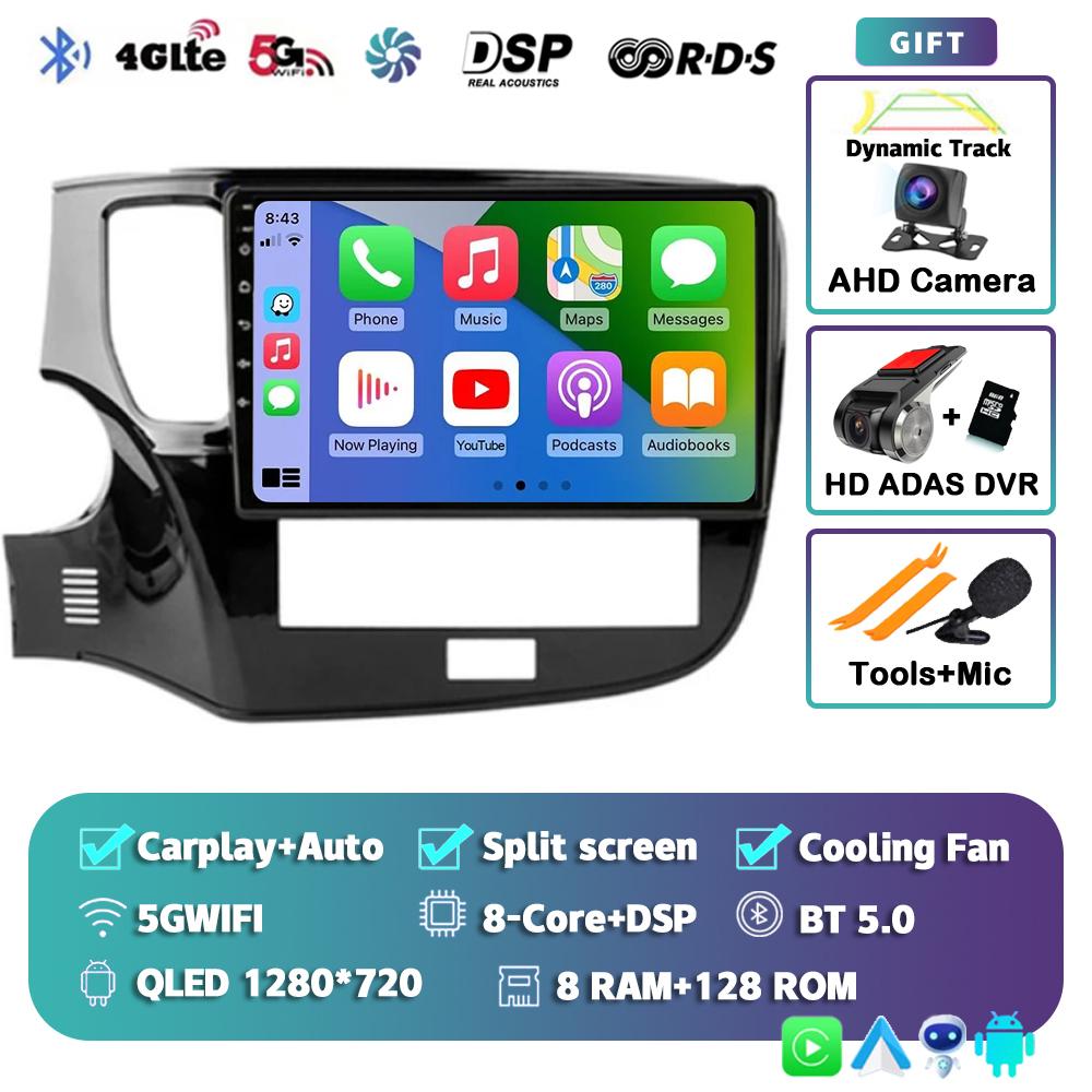 Android 14 Carplay Car Radio For Mitsubishi Outlander 3 GF0W 2018-2021 2din Multimidia Video Player Navigation Head Unit Stereo