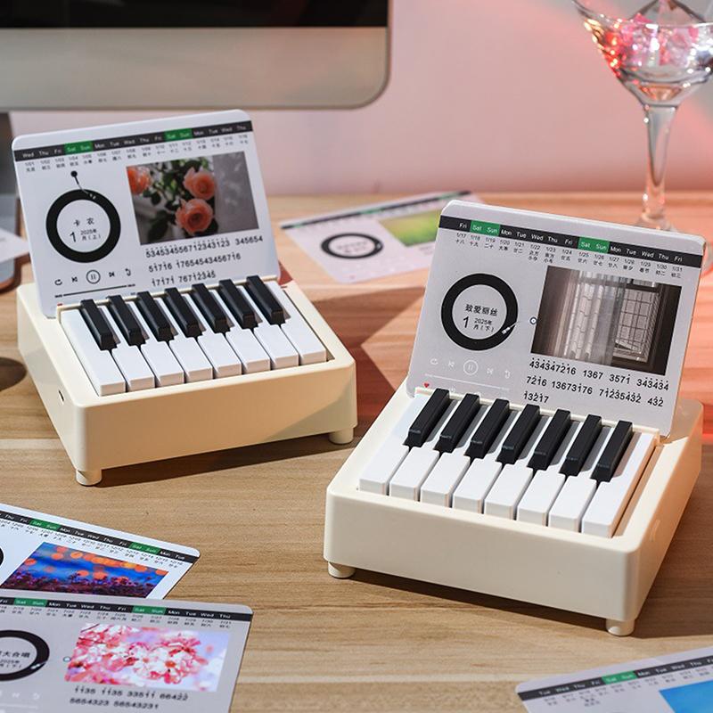 15 Tasten Klavier Kalender 2025 Noten Spielzeug Desktop Peripherie Schmuck Mit Musik Kalenderkarten Geschenk Für Fans