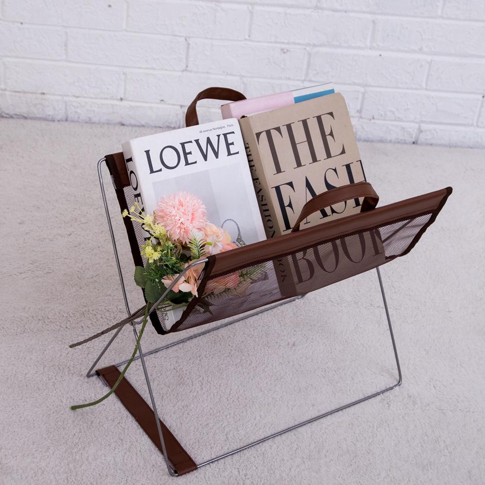 Contemporary Light Luxury Magazine & Book Storage Rack