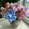 Realistic Rose Silk Buds 9 Stems Artificial Flowers Home Decor Props Photography