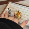 Retro Stackable Pineapple Rings Metal Design Hand Jewelry Accessory Alloy Texture Suitable for Fashion Women Present