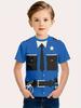 Children's T-Shirt Boy Cool Police Badge Print Fashion Round Neck Short Sleeve Summer Outdoor Sport Perfect Gift T-Shirt for Boy