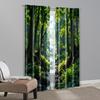 2pcs   Popular Curtain Panels Green Forest Print Versatile 100% Polyester (without rod) All Seasons Use for Kitchen Living Room