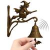 Halloween Witch Bells Multi-Purpose Broom-Riding Witch Bell Wear Resist Resin Broom Witch Doorbells for Door Decorative Hanger