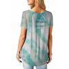 Women Short Sleeve Tie Dye T-shirt Plus Size Ladies Summer Casual Loose Tunic Tops