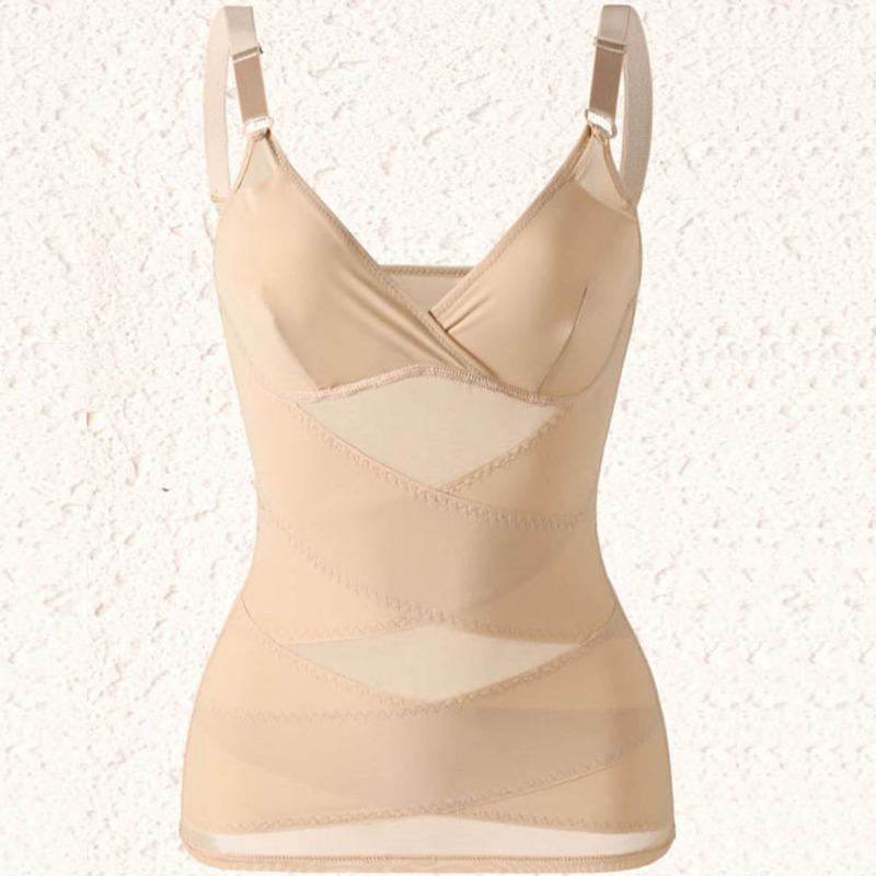 Formgebender Jumpsuit mit V-Ausschnitt, Leichte Formung Bauchkontrolle, Po-Anhebung, Körperformendes Korsett, Push-up Bustkorsett, Mesh