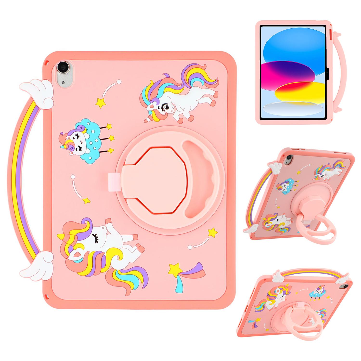 

Для iPad (2025)/10.9 (2022) Чохол-ручка з обертовою підставкою Єдиноріг Силіконовий чохол для планшета Type A